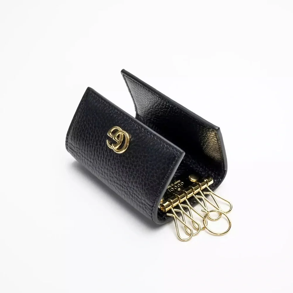 Gucci GG Logo Marmont Leather Key Case Holder Wallet